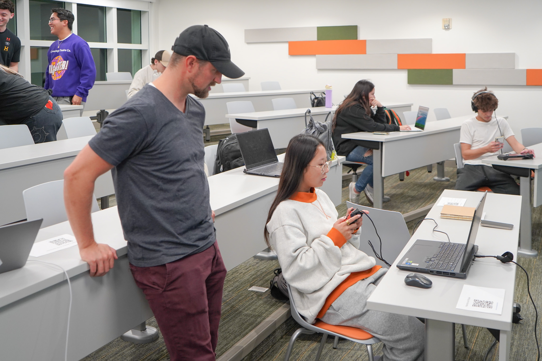 Players focused on a shared game experience